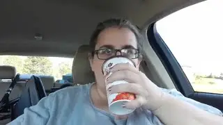 French Vanilla drink and blueberry muffin mukbang with ssbbw bbw in car