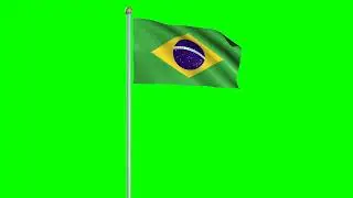 Brazil Flag #1 - 4K Green screen FREE high quality effects