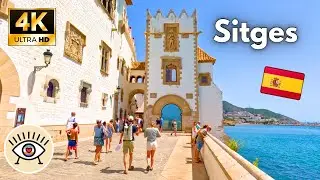 Sitges, España 💃🏻 Un Paseo por el Pueblo más Encantador de la Costa Catalana [4K] HDR