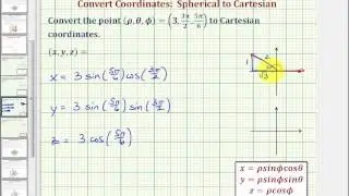 Ex 1:  Convert Spherical Coordinates to Cartesian Coordinates