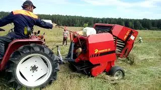 Японский пресс подборщик Takakita RB 501. Первый запуск после покупки.