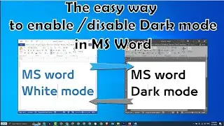 how to enable  dark mode in MS word