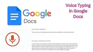 Voice Typing in Google Docs