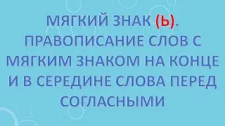 Мягкий знак (ь). Правописание слов с мягким знаком на конце и в середине слова перед согласными
