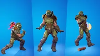 Doom Slayer Skin Showcase with Emotes and Dances | Fortnite Battle Royale