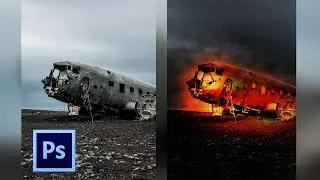 Aeroplane crash Photoshop Effets  Photoshop Manipulation