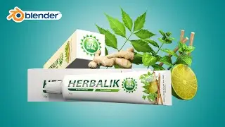 Product Animation in Blender and After effects | Herbal toothpaste rendered with eevee