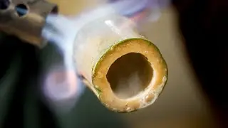 Process of Making a Fresh Bamboo Flute. Korean Traditional Wind Instrument Artisan