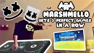 Marshmello Gets 3 PERFECT Games In A ROW On Wii Sports Bowling! (40 Strikes In A Row)