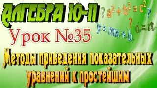 Методы приведения показательных уравнений к простейшим. Алгебра 10 класс. Видеоурок #35