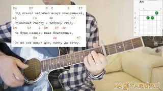 А. Розенбаум - ЕСАУЛ МОЛОДЕНЬКИЙ. На простых аккордах с разбором, на гитаре