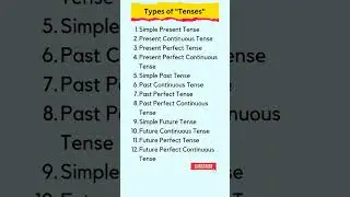Types Of Tenses | Tense. 