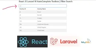 React JS Laravel 10 AutoComplete Textbox | Filter Search