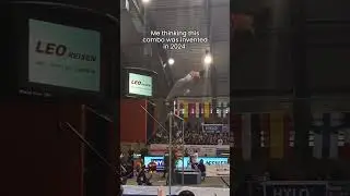 I can’t believe he invented this a decade ago🤯 #gymnastics #highbar #combo #flip