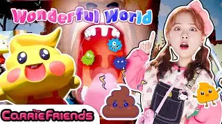 Carrie turned into poop?!!!! Exploring the giant's belly: The germ hunt game