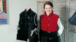 Бархатный жилет-пуховик.