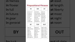 Prepositional Phrases: How to Use In, On, For, At, By, Out Correctly in English! 