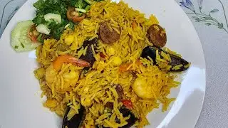 Susage seafood paella
