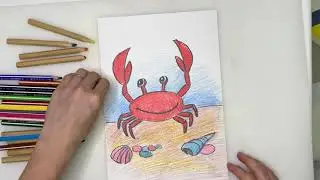 Как нарисовать крабика. Рисуем краба поэтапно. Урок рисования для самых маленьких.