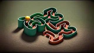 Hilbert curve marble run in Blender