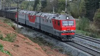 Train videos. Freight trains in Russia - 87.