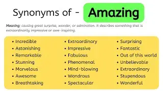 Synonyms Of Amazing, Amazing Synonyms Words List, Meaning & Example Words #vocabulary #synonyms