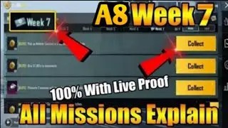 BGMI A8 Royale pass Week 7 All Missions Explain | Royale Pass Aquietic Quest week 7 All Mission