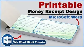 How to Make Printable Money Receipt Bill Design in Ms Word Hindi Tutorial || Ms Word Amazing Design