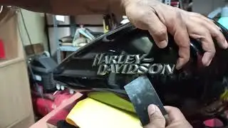 How to remove logo, emblem on bike tanks #harleydavidson #harley