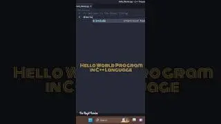 C++ Hello World Program 