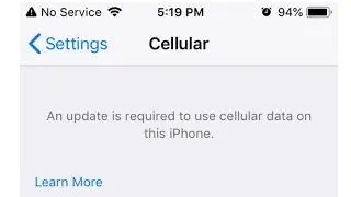 An Update is Required to Use Cellular Data on this iPhone 7, 8, X, XS Max and 11 Pro Max in iOS 13