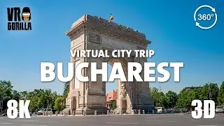 Bucharest, Romania in 3D 360 (short)- Virtual City Trip - 8K VR Video