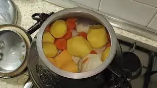 Съедобные кости (Edible bones). Баранина с овощами (Lamb with vegetables). Афганский Казан.