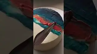 Рисую пейзаж на бенто торте🤪 