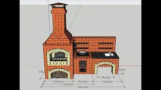 ПРОЕКТ комплекса барбекю ПМК R 78 radius 2 (печь, мангал, казан) для самостоятельного строительства