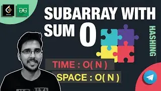 Subarray with sum 0 | GeeksforGeeks | Hashing data structure | Leetcode DSA series | Prefix Sum