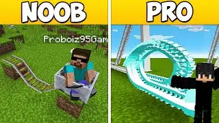 NOOB vs PRO: EPIC ROLLER COASTER BUILD CHALLENGE with 