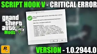 HOW TO FIX SCRIPT HOOK V CRITICAL ERROR | GTA V NEW VERSION 1.0.2944.0 | SHIVAXD