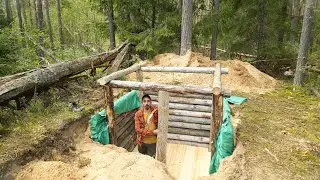 Building an Earth Shelter in The Woods: Made the walls and floor