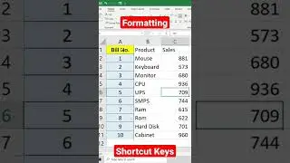 #shorts Data Formatting Shortcut Key | Excel Shortcut Keys #excelshortcutkey #excelshorts