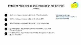 Different Prometheus implementation for different needs