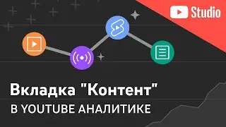 Вкладка Контент в YouTube Аналитике (фильтры Видео, Shorts, Трансляции, Записи)