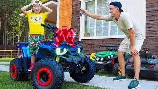 Surprise TOYS for SENYA! BEST QUAD Bike Baby Biker is HAPPY