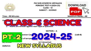 CLASS-6 Science PT 2 Exam Paper 2024