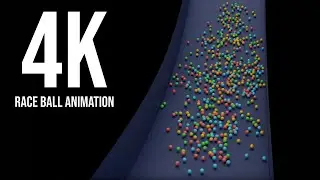 Animation race ball colorful abstract 3d rendering illustration | Blender 4.2.2 LTS Cycles Render