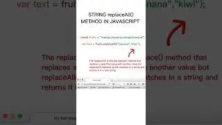 replace() and replaceAll() string method in JavaScript #method #javascript #viral #shorts