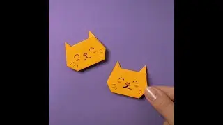 Оригами котик за минуту 😺 Очень простое оригами из бумаги без клея #shorts Easy Origami Cat