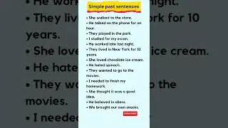 Simple Past Tense Example | Simple Past Sentence 
