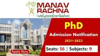 PhD Admission Notice 2021 in Manav Rachna University | Manav Rachna University PhD Admission 2021