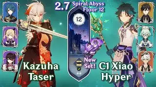 C0 Kazuha Taser & C1 Xiao Hyper Carry w/ Sucrose - Genshin Impact Abyss 2.7 - Floor 12 9 Stars